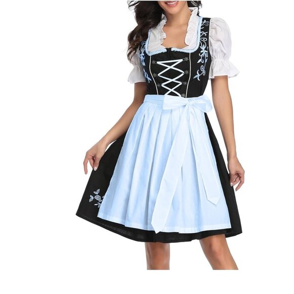 GloryStar Women's German Dirndl Dress Traditional Bavarian Beer Garden Oktoberfe - Picture 1 of 7